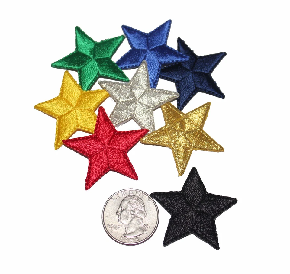 Звездные нашивки (упаковка 10 шт.) звездчатая вышивка утюг аппликация — 1,5 дюйма - Изображение 4 из 4