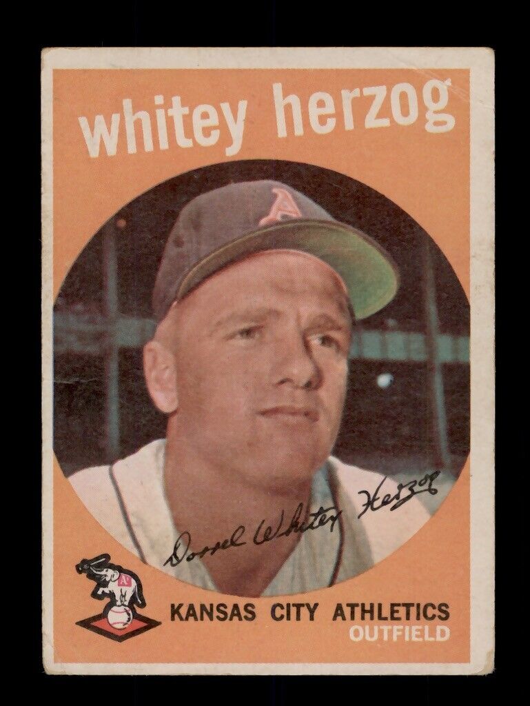 1959 TOPPS #392 WHITEY HERZOG KANSAS CITY ATHLETICS