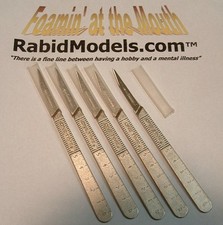*FIVE* New METAL HANDLE Scalpels! Sharp! MADE IN USA - hobby & craft use