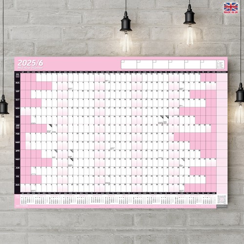 Calendario planificador de pared de medio año calendario 2025-2026 gráfico calendario académico ROSA BEBÉ - Imagen 81 de 125