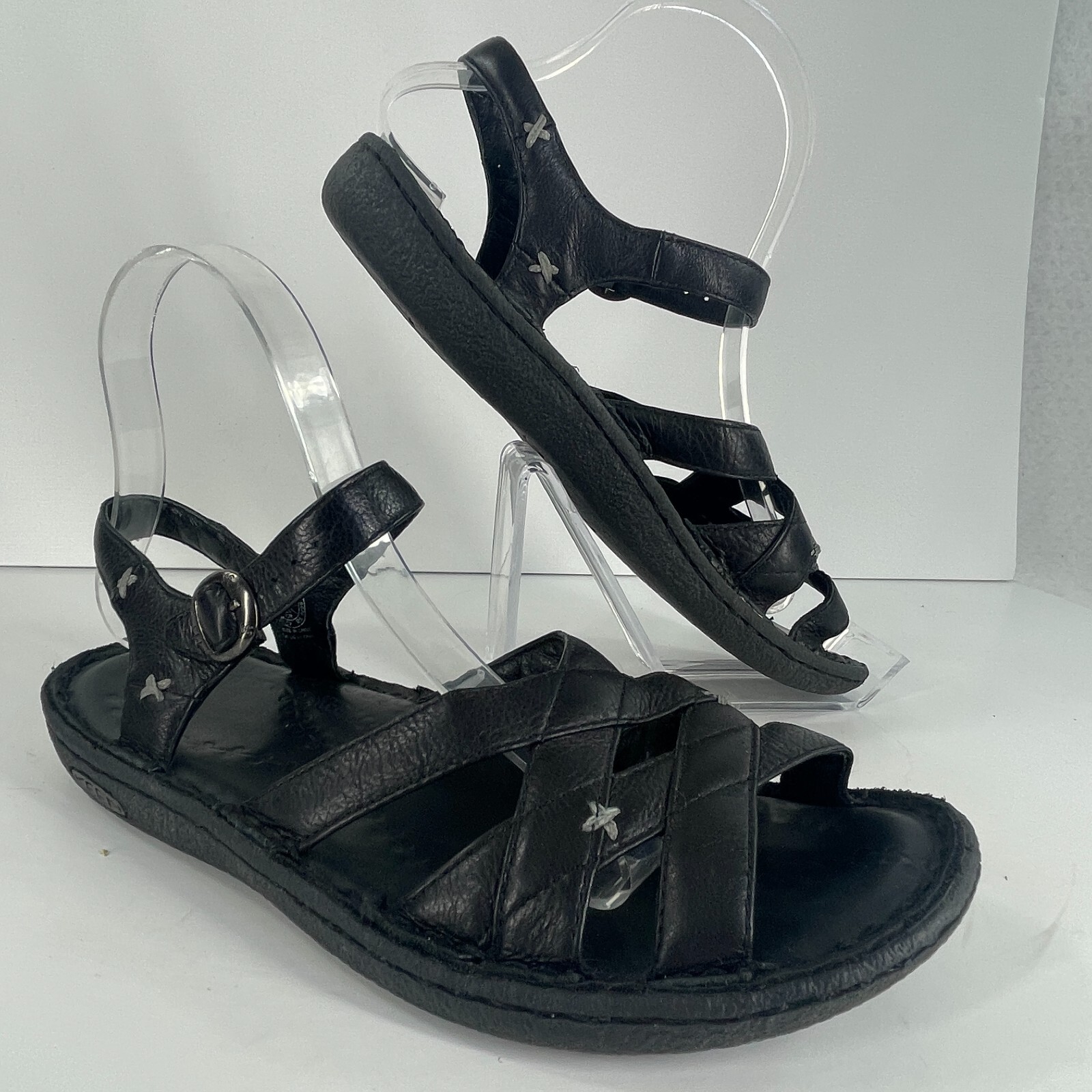 Sandali Keen con cinturino donna taglia 8 gladiatore ballerine scarpe pelle nero