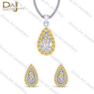 Pendant Earring Set Classic Oval Diamond Pendant Earrings Set Diamond Stud Earrings Sterling Silver White Gold Bridal Wedding Pendant Set