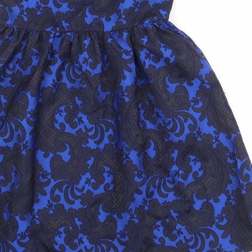 Glamorous donna blu geometrico poliestere vestibilità e svasata taglia XS cerniera collo rotondo - Foto 10 di 10
