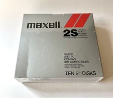 Maxell 2S Double Sided Double Density 5 1/4" Floppy Disks Pack of 10 NEW Sealed