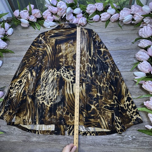 Ruby Rd. Woman Jacket Size 22W Plus Leopard Animal Print Shinny, Full Zip - Picture 10 of 16