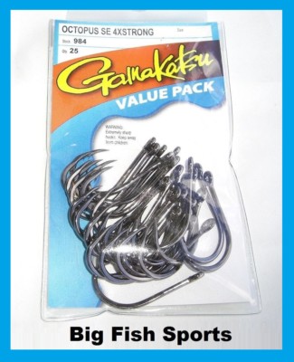 GAMAKATSU #984 4X STRONG OCTOPUS SE HOOKS Value Pack 5/0 98415-25 NEW!