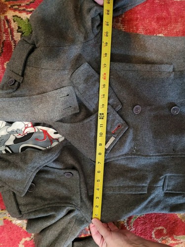 Artful Dodger Gentlemen Wool Blend Trenchcoat Mens RARE Grey Goth Emo L - Picture 10 of 11