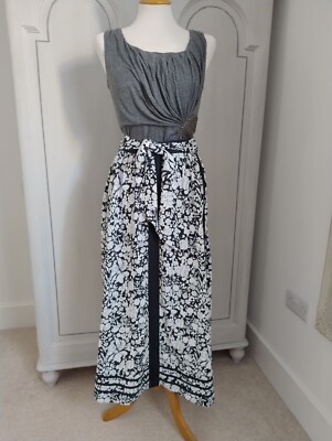 DESIGNER Long Skirt Pockets Belt Size S UK 8 10 One Of A Kind See Measurements 