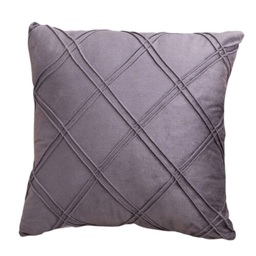 Velvet Solid Rhombus Cushion Cover Home Sofa Office Throw Striped Pillow Case - Picture 11 of 12
