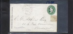 USA-1870-ENTIRE-3 C GREEN-SCARCE X CANCEL-BLURRED STRIKE-AV-#51