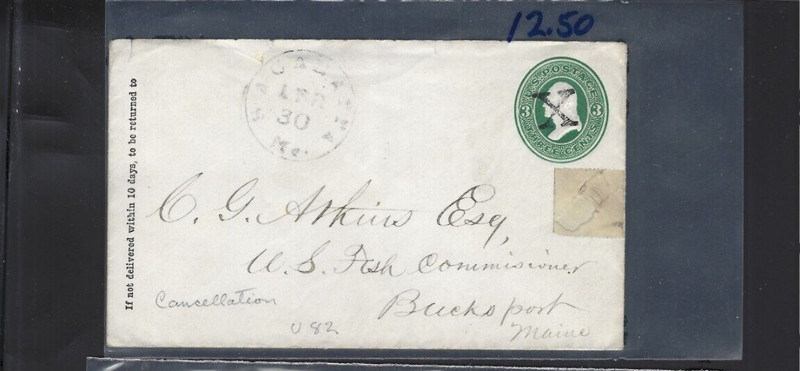 USA-1870-ENTIRE-3 C GREEN-SCARCE X CANCEL-BLURRED STRIKE-AV-#51
