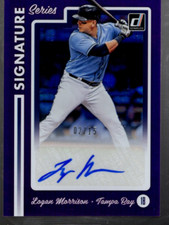 B0985- 2017 Donruss Signature Series Purple #46 Logan Morrison Auto /15 - NM-MT