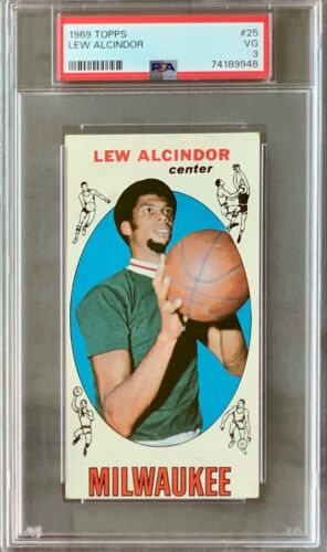 1969 TOPPS # 25 LEW ALCINDOR ROOKIE CARD PSA 3 VG+FREE SHIPPING!! - Picture 1 of 2
