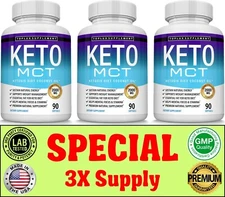 Keto Diet MCT OIL Pills 3000 MG Ketosis C8 C10 & Carb Supplement 3 Month
