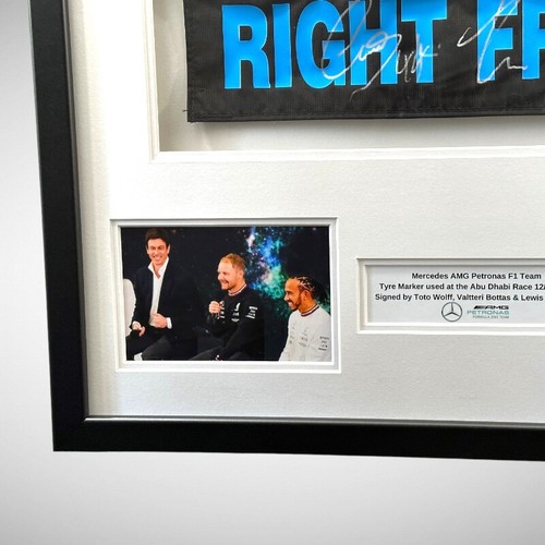 F1 Mercedes AMG Petronas F1 Team Tyre Marker Signed by Toto, Valtteri & Lewis π - Picture 8 of 13