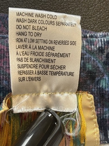 April Cornell Blue purple Corduroy Paisley Skirt Sz 14 Cottagecore Prairie - Picture 6 of 7