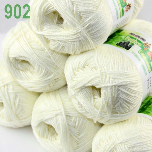 Sale Lot 1-9 Skeins x 50gr Soft Bamboo Cotton Baby Hand Knit Shawls Crochet Yarn - Picture 13 of 129
