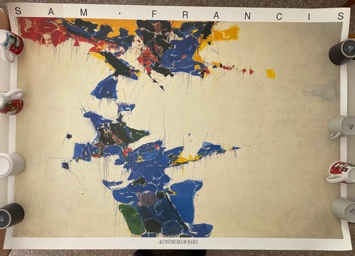 SAM FRANCIS, MEANINGLESS GESTURE,1958, MEGA RARE XL(55" x 39,2")1989 ART PRINT