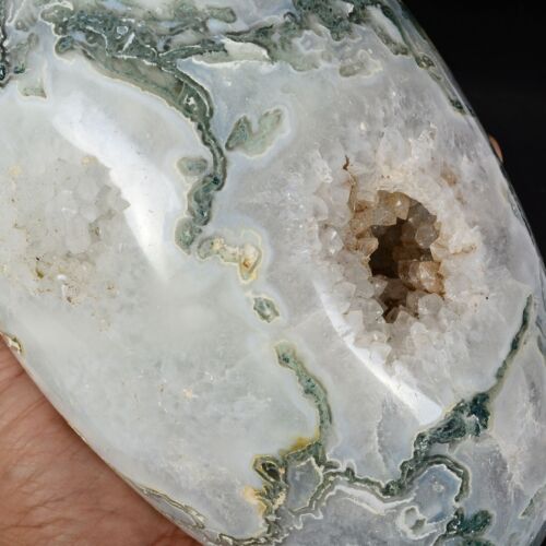 2.8Kg Natural Dendrite Moss Agate Druzy Rough Egg Shape Crystal Mineral Gemstone - Picture 4 of 7