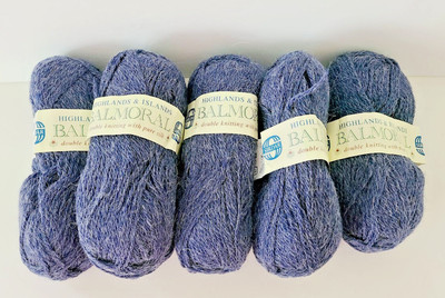 5 Sirdar Highlands & Islands Yarn Skeins Balmoral Wool Alpaca Silk Blue  14152
