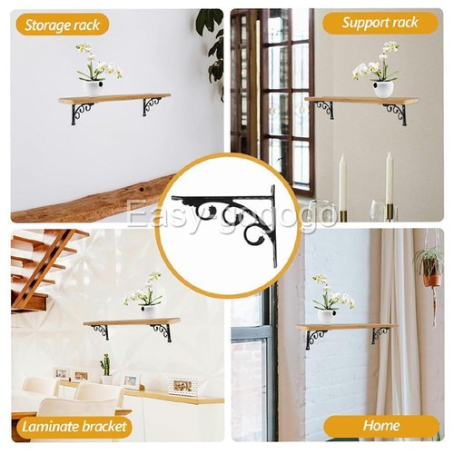 2/4/6 Pack 6 Inch Decorative Shelf Brackets, Heavy Duty Metal Wall Mounted NEW - Picture 6 of 10