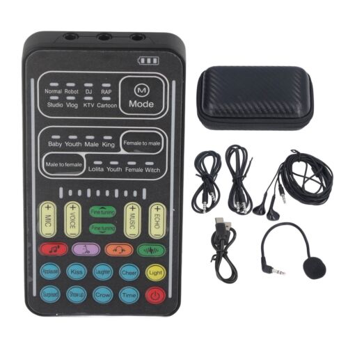 Voice Changer Set Multifunction Portable Recording Sound Card For Anchor ZXS