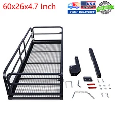 60" Cargo Carrier Hitch Mount Folding Cargo Basket Rack 750 LBS Fits 2" Receiver