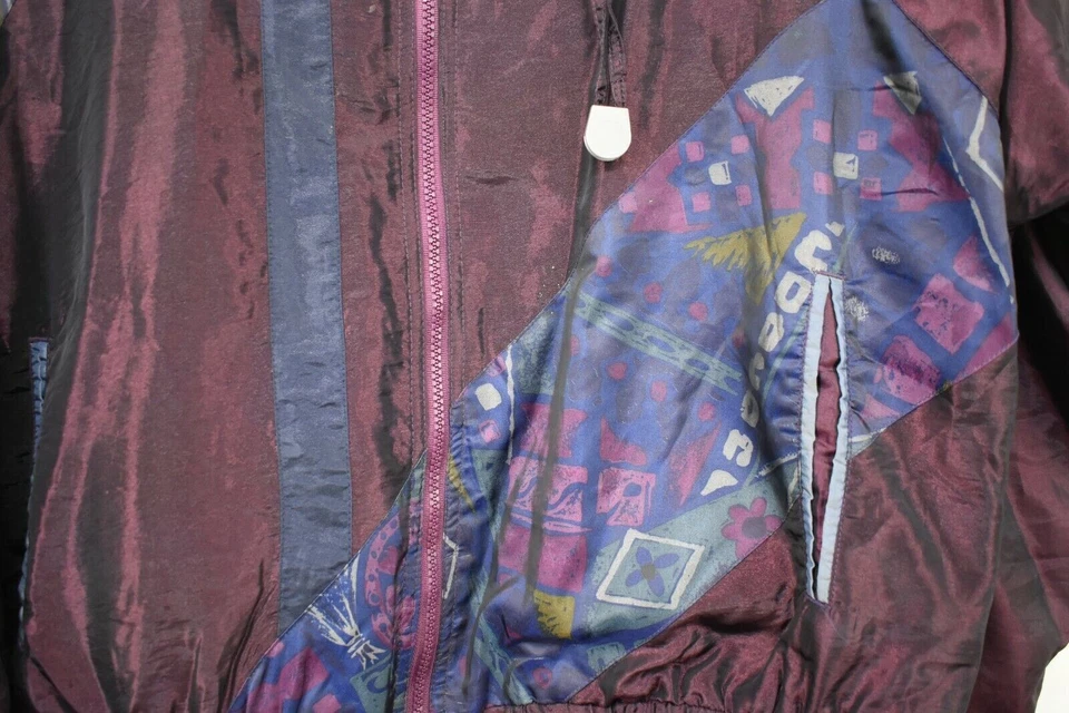 Vintage Athletech Womens Tracksuit Windbreaker Jacket Purple Blue Gray XL - Image 4 of 4