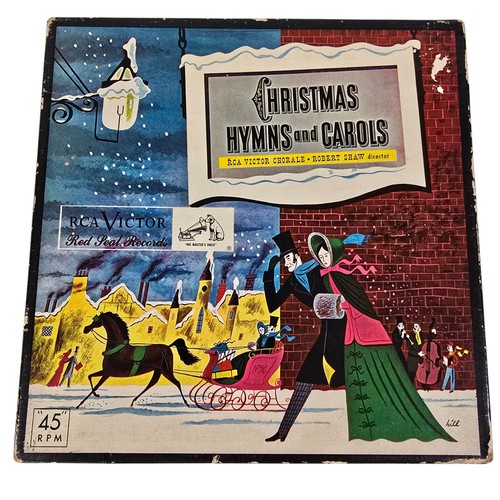 Christmas Hymns and Carols RCA Red Seal Records 45 RPM Holiday Box Set of 3 USA - Picture 3 of 23