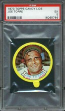 1973 Topps Candy Lids Joe Torre PSA 5 St. Louis Cardinals HOF
