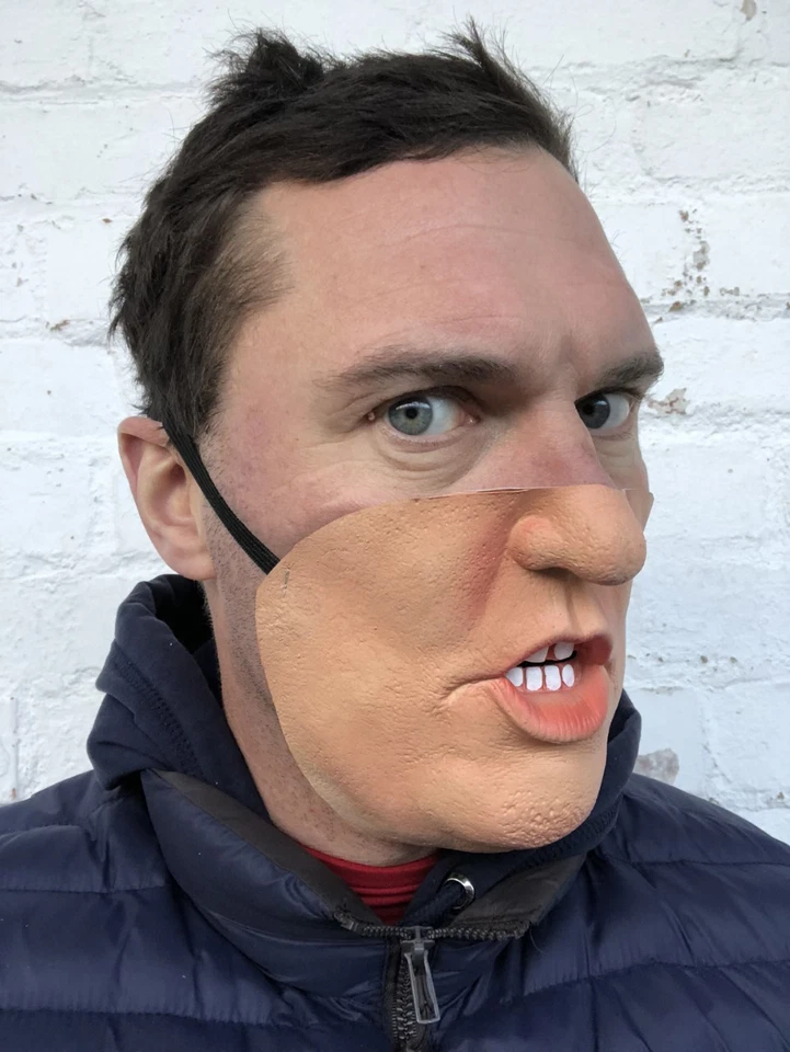 Donald Trump Mask Funny Half Face Cover Latex Fat Cheeks Pout Costume Accessory  - Image 3 of 3