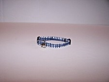 Wet Nose Designs Mad For Plaid Blue & White Plaid Cat Collar Grunge Plaid