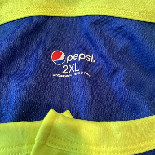 Pepsi Mitarbeiter T-Shirt Polo Tasche blau gelb leichter Stoff Größe 2XL Logo - Bild 4 von 4