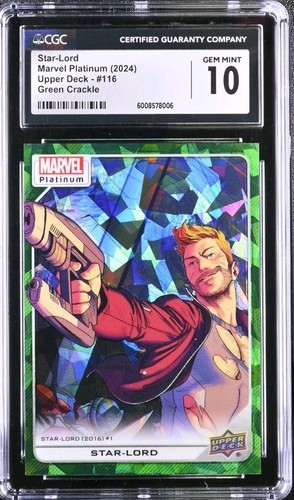 Star-Lord Marvel Platinum #116 CGC 10 Green Crackle /99 Gem Mint 