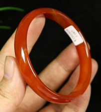 Optional 56-66 mm Certified Red Natural Chalcedony Agate Bangle Bracelet AAA