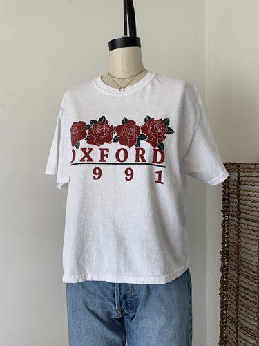 New! Brandy Melville white Aleena Rose Oxford 1991 graphic top NWT sz S/M - Picture 3 of 4