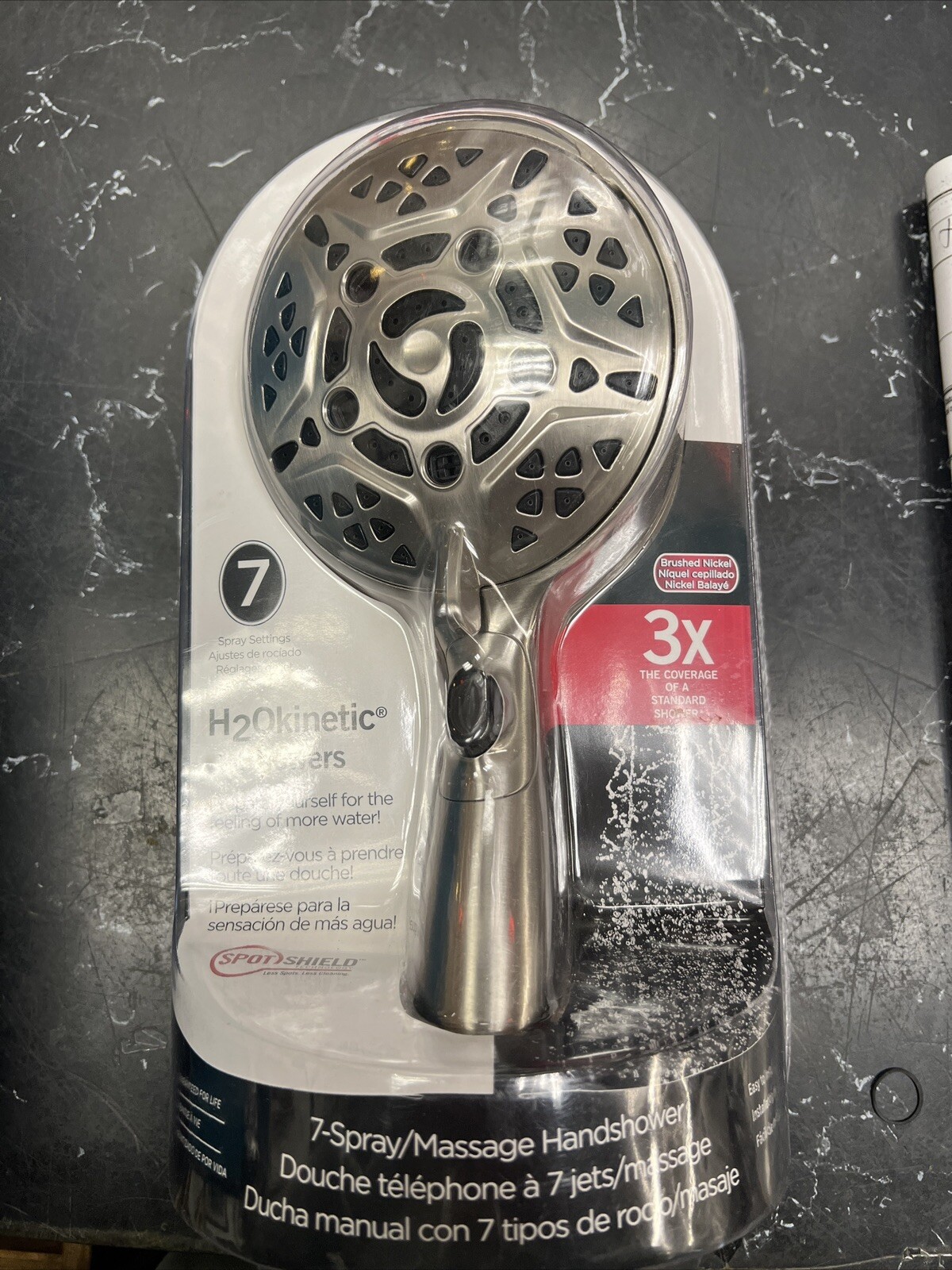 Delta 92214-A H2OKinetic Showers Brushed Nickel 7 Spray Massage Handshower