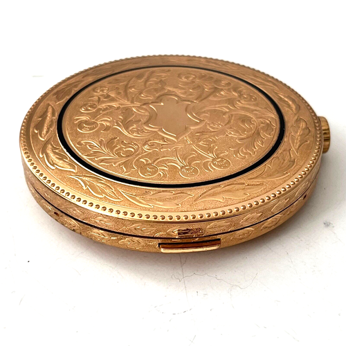 Vintage Swiss Twist Compact Etched Ornate Gold Switzerland Elizabeth Arden - Afbeelding 11 van 24