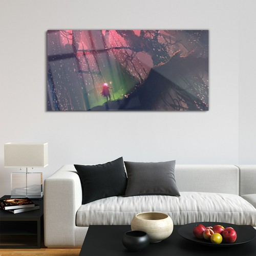 Wandbilder Glasbild Druck auf Glas 120x60 Kunst Mann mit Zauberstange Riesenbaum - Bild 2 von 7