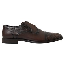 DOLCE & GABBANA Shoes Dress Brown Exotic Leather Lace Up Oxford EU41/US8 2500usd