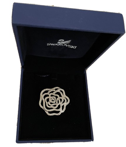 Broche prendedor Swarovski Swan firmado rosa pavé - Imagen 2 de 3