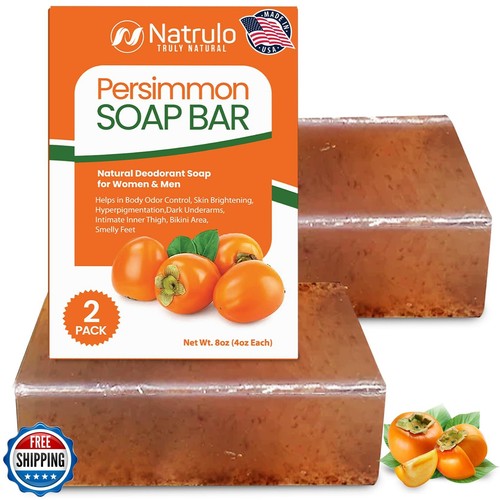 Persimmon Soap Bar for Body Odor Control – Purifying Deodorizing Body Wash fo - 第 1/5 張圖片