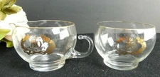 Golden Anniversary 50 Year Clear Glass Gold Trim Creamer And Open Sugar Bowl