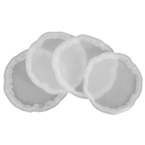 4 Pcs Drink Coasters Set of Silicone Mold 簇杯垫模具 Mould Molds for Crafts
