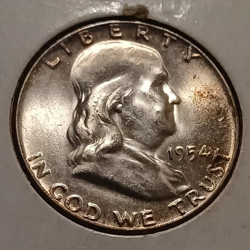1954 Franklin Half Dollar BU Uncirculated Mint State 90% Silver 50c US Coin