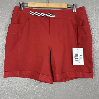 NWT Zyia Active Womens Red Not Just A Trail Athletic Shorts Sz XL Hiking Belted