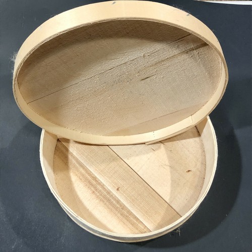 Scatola/cassa formaggio vintage rotonda in legno Dufeck's con coperchio Wisconsin piccola, 11" - Foto 2 di 7