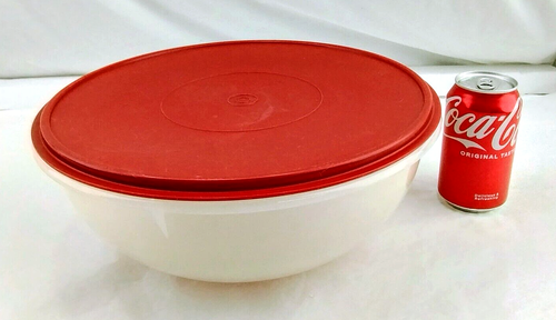 Vintage TUPPERWARE Fix N Mix 26 tazze grande ciotola trasparente 274 con coperchio rosso 224