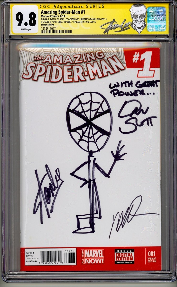 AMAZING SPIDER-MAN #1 CGC SS 9.8 STAN LEE SKETCH 