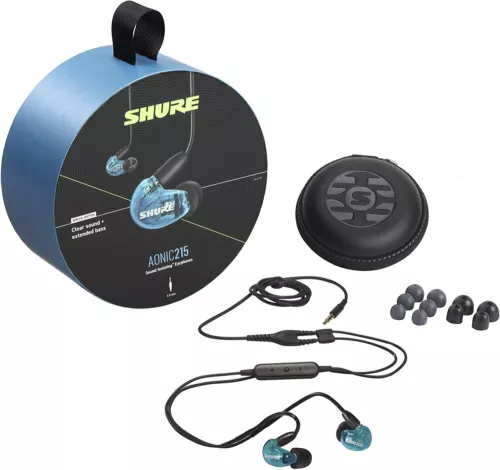 Shure AONIC 215 Wired Sound Isolating Earbuds, Blue - Picture 2 of 7